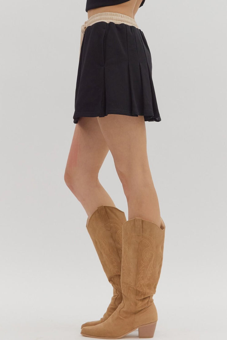 Black Contrast Skort