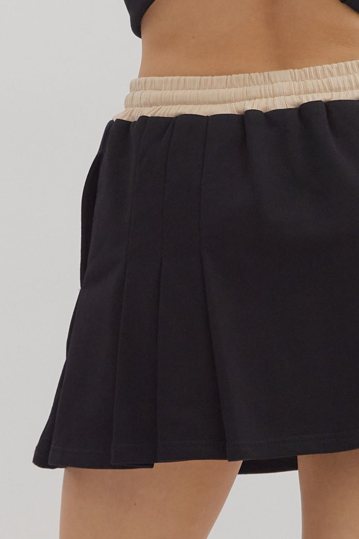 Black Contrast Skort