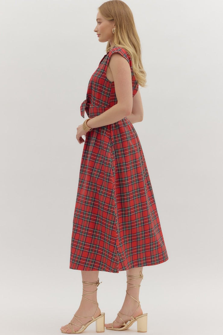 Paige Red Plaid Midi