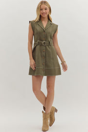 Olive Belted Mini