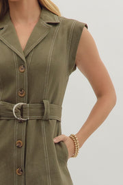 Olive Belted Mini