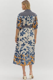 Blue Botanical Midi