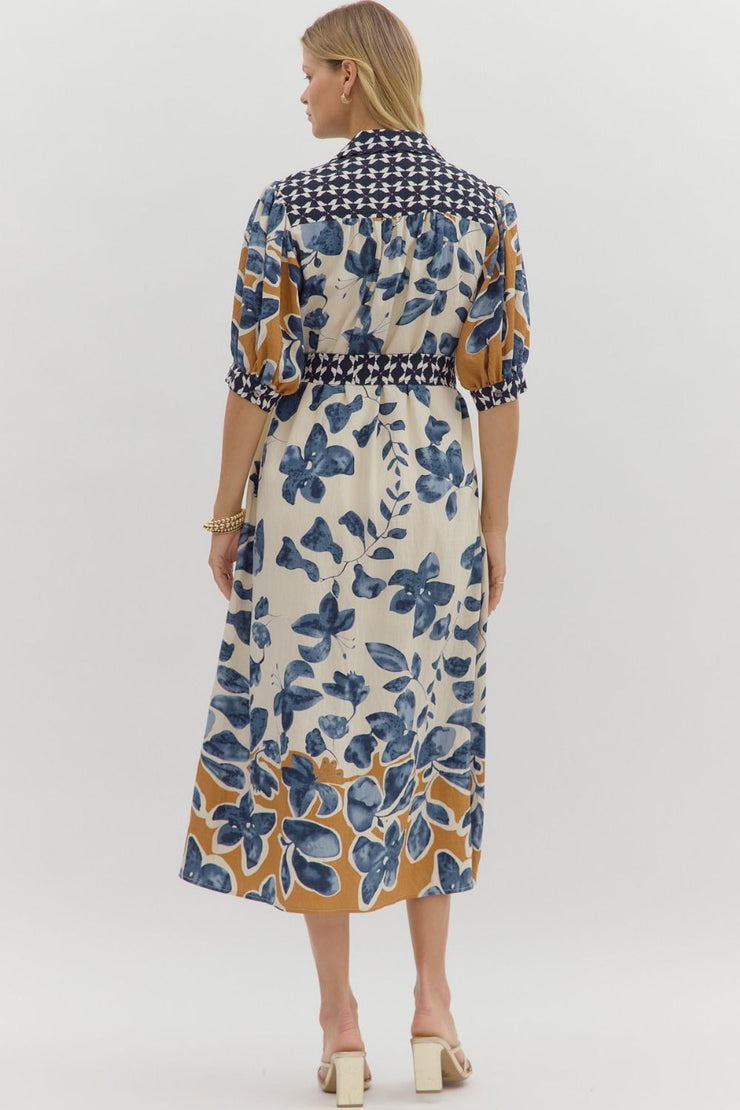 Blue Botanical Midi