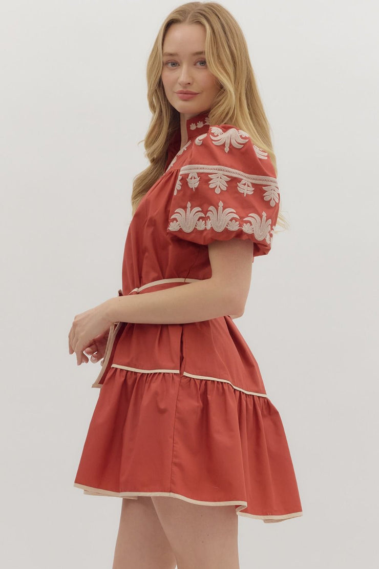 Autumn Puff Sleeve Mini