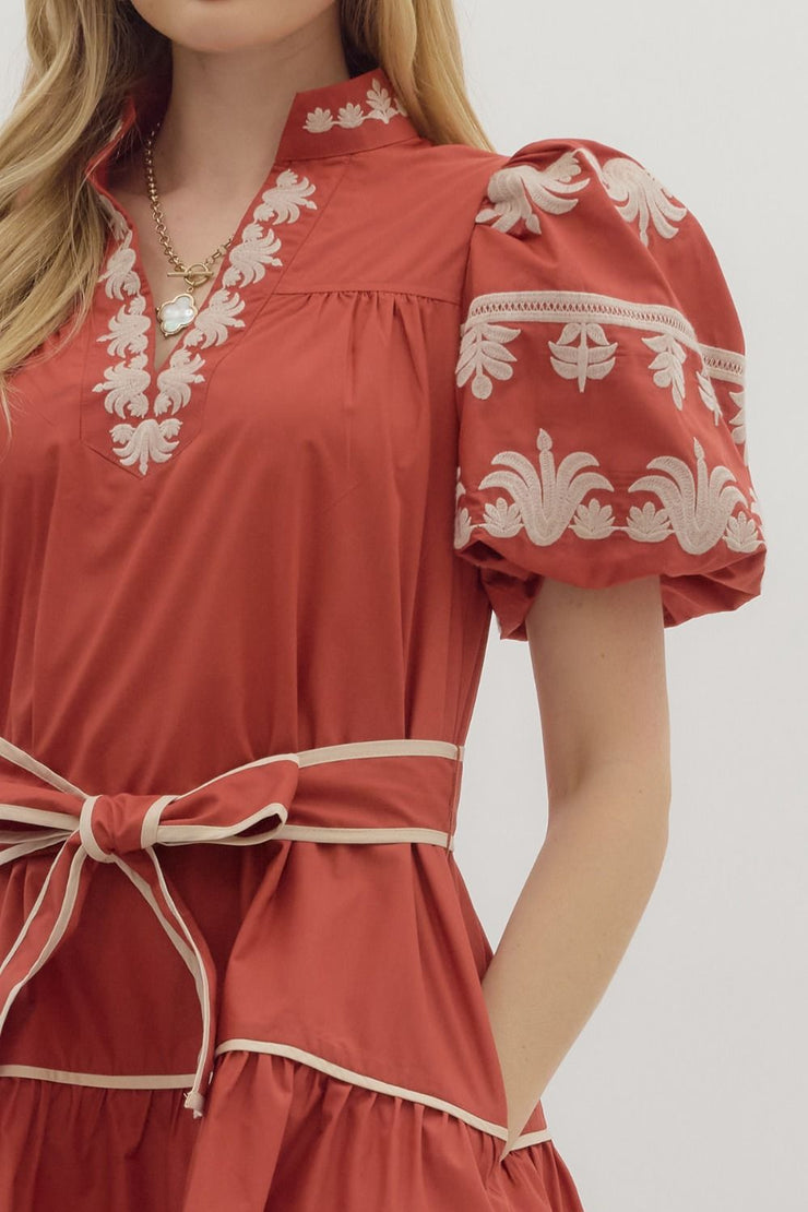 Autumn Puff Sleeve Mini