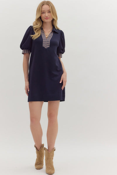 Navy Plaid Mini