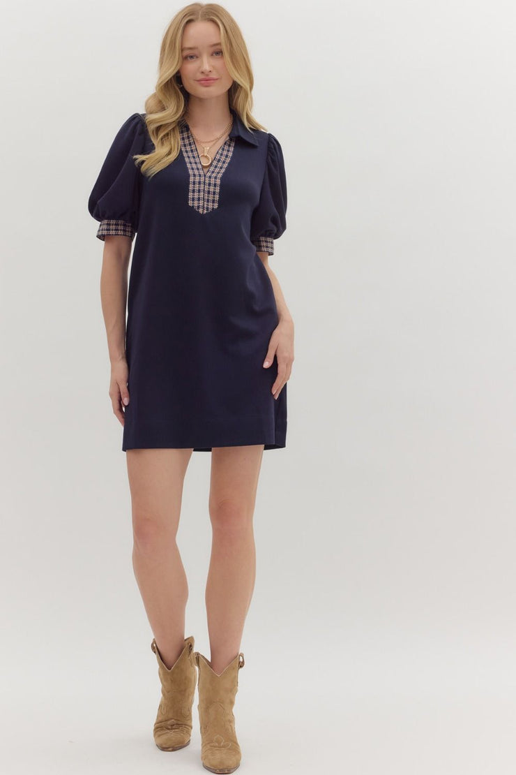 Navy Plaid Mini