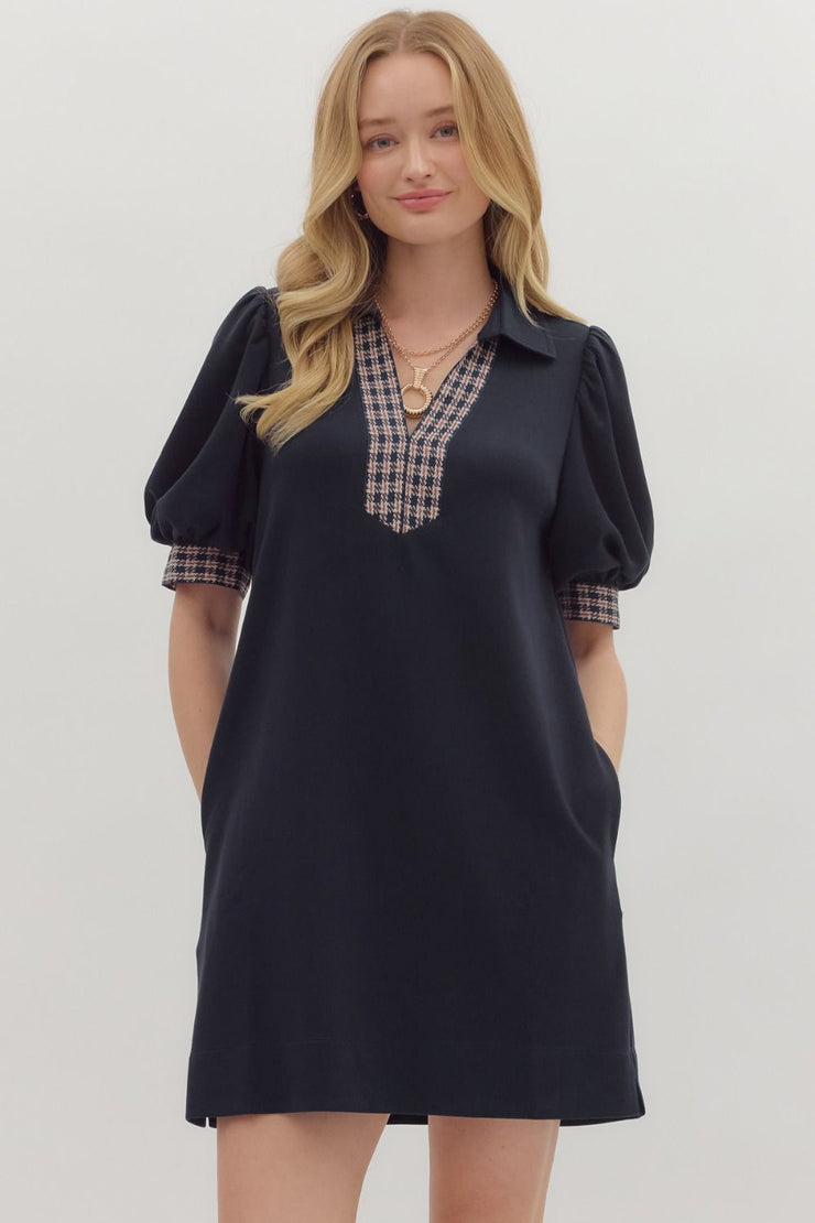 Navy Plaid Mini