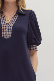 Navy Plaid Mini