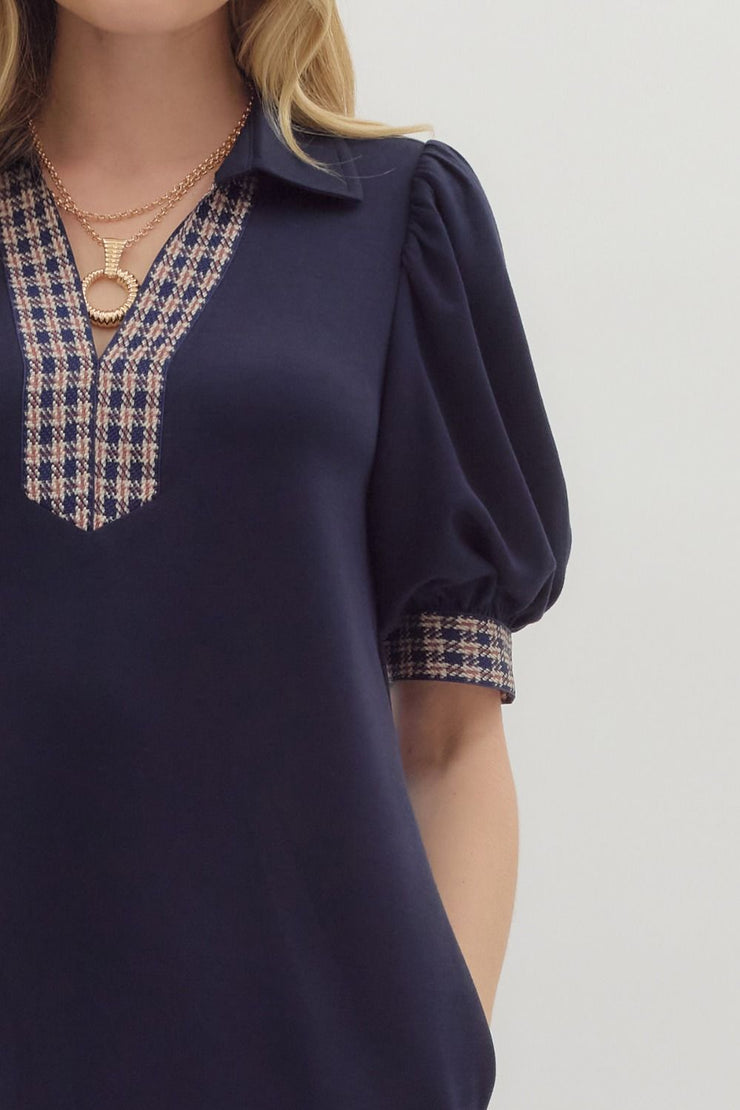 Navy Plaid Mini