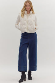 Cream Quilted Puffer Vest