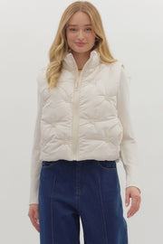 Cream Quilted Puffer Vest