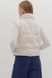 Cream Quilted Puffer Vest