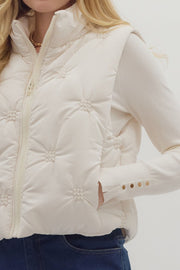 Cream Quilted Puffer Vest