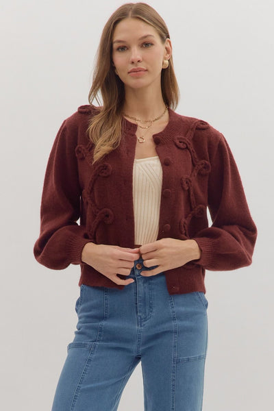 Burgundy Cardigan