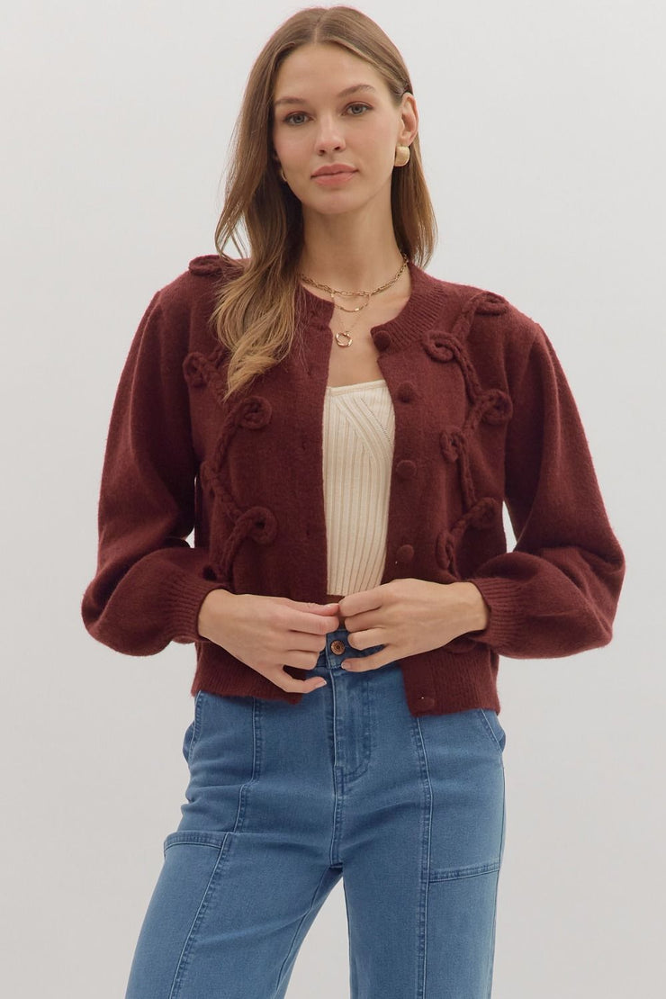 Burgundy Cardigan