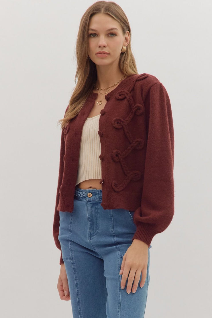 Burgundy Cardigan