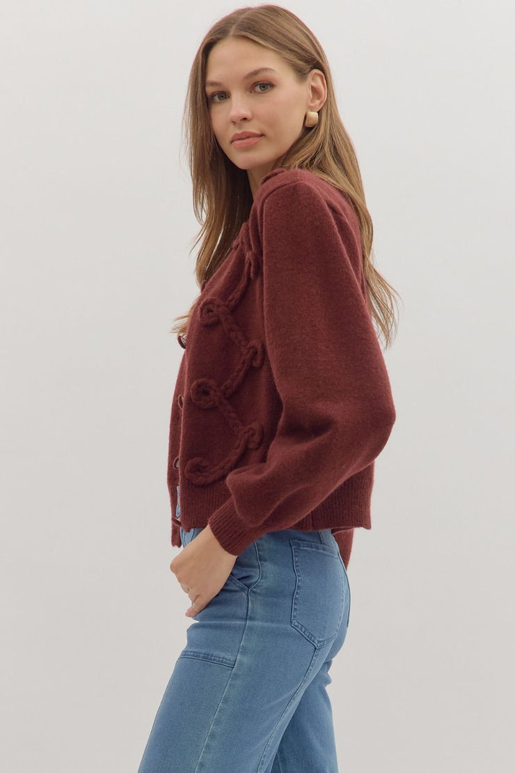 Burgundy Cardigan
