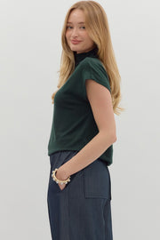Hunter Green Mock Neck