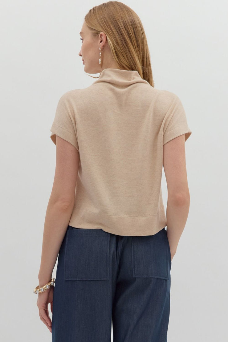 Oatmeal Mock Neck