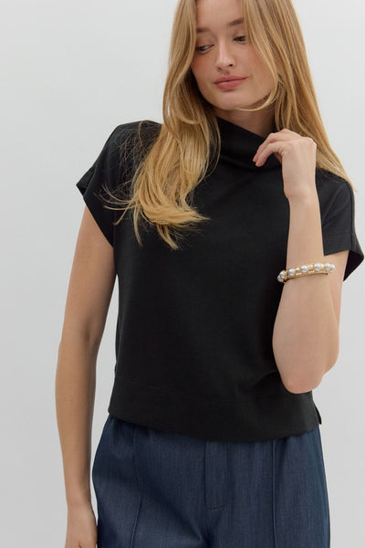 Basic Black Mock Neck