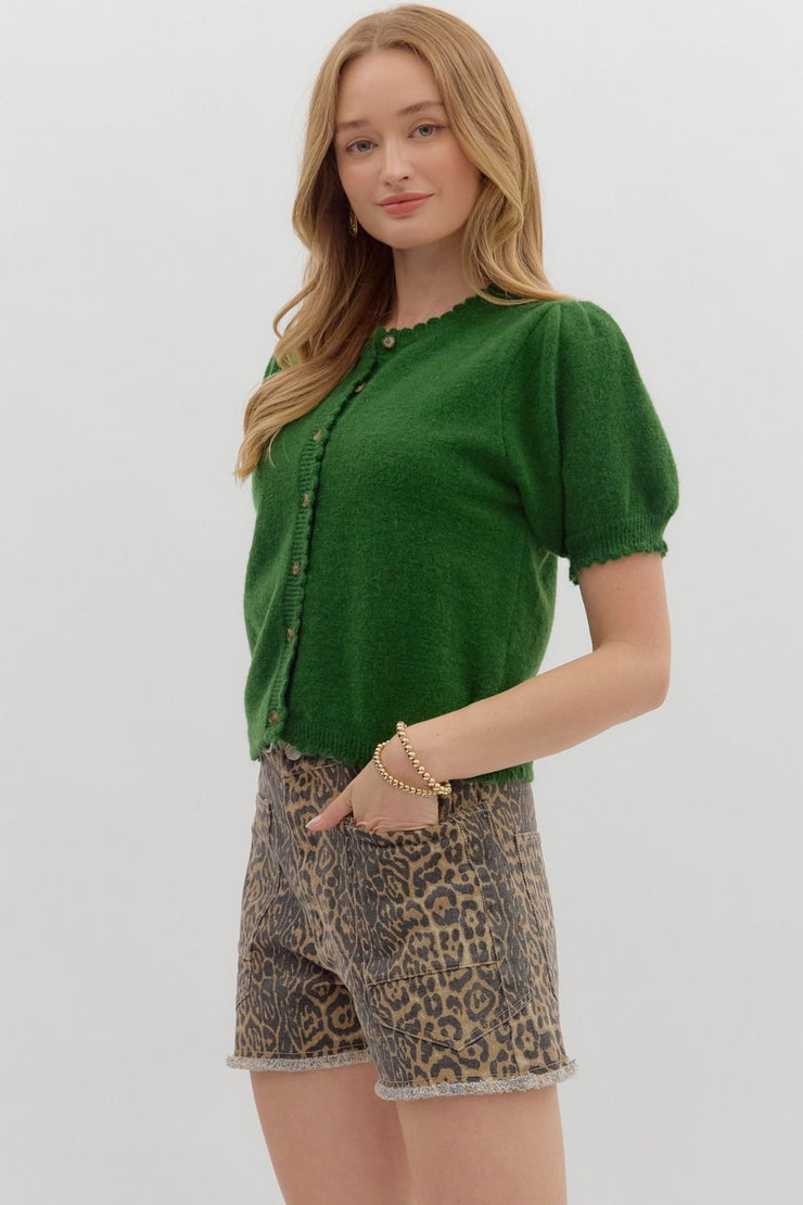 Amazon Green Puff Sweater
