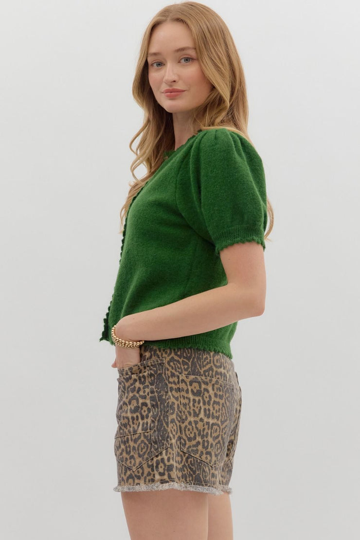 Amazon Green Puff Sweater