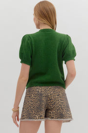 Amazon Green Puff Sweater