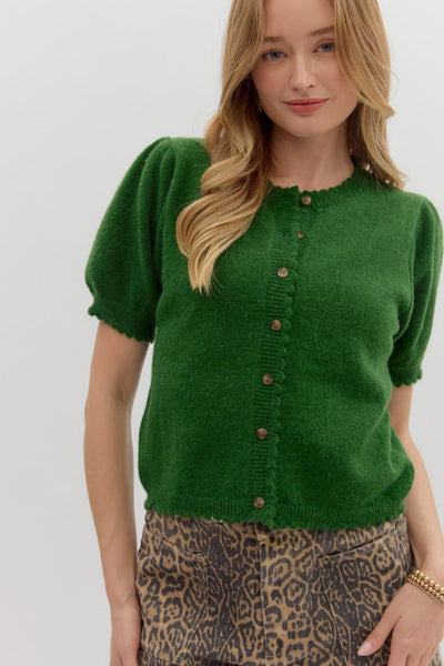Amazon Green Puff Sweater