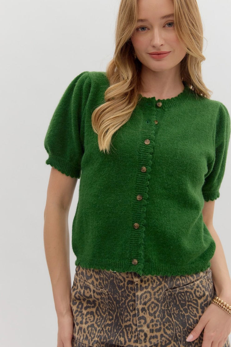 Amazon Green Puff Sweater