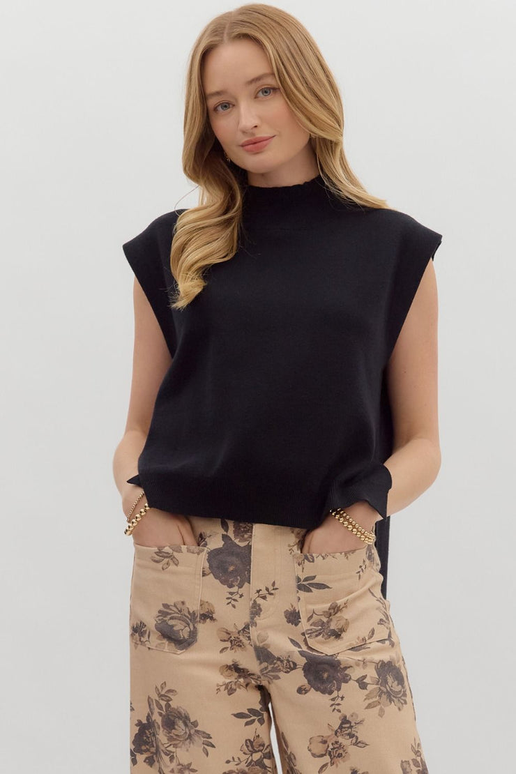 Hi-lo Black Muscle Tee Sweater