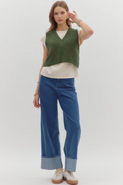Olive Combo Top