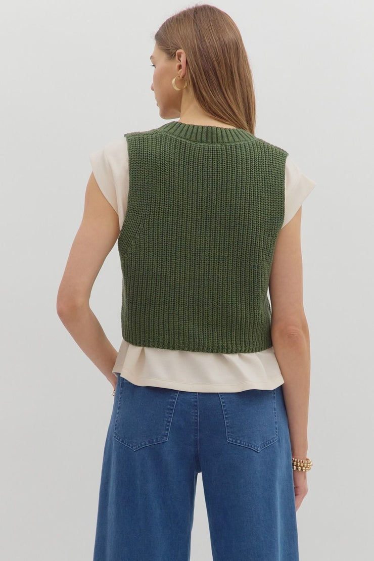 Olive Combo Top