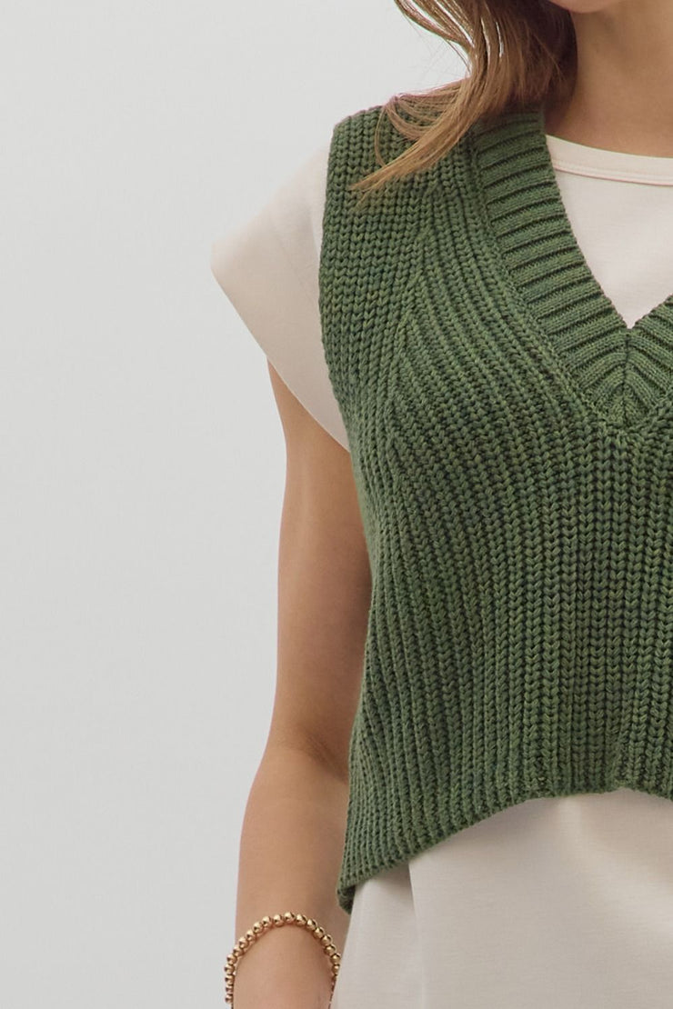 Olive Combo Top