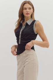 B & W Ruched Top
