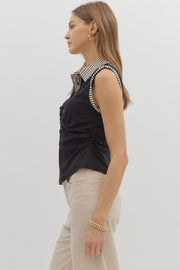 B & W Ruched Top