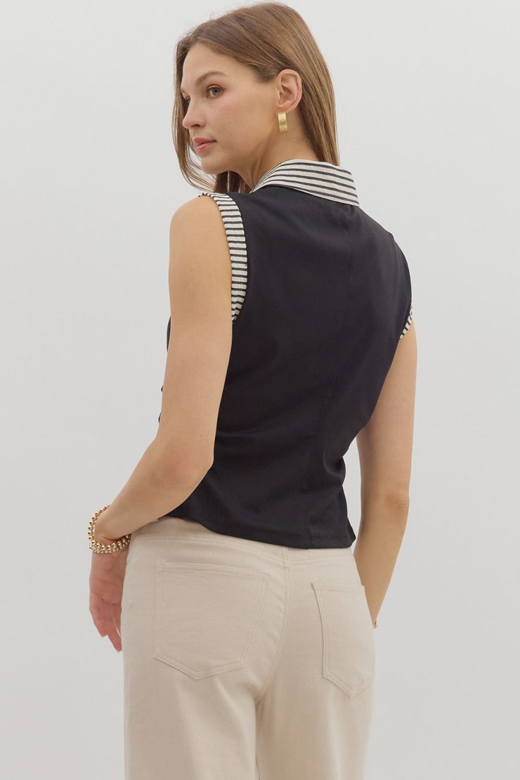 B & W Ruched Top