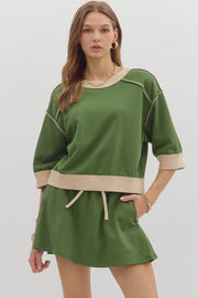 Forest Contrast Top