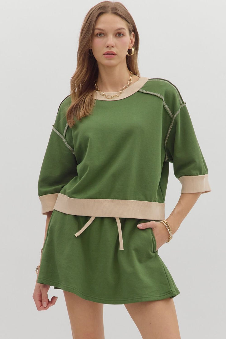 Forest Contrast Top