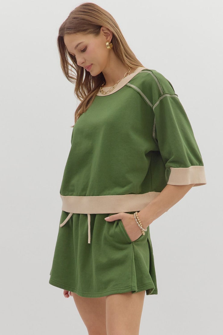 Forest Contrast Top