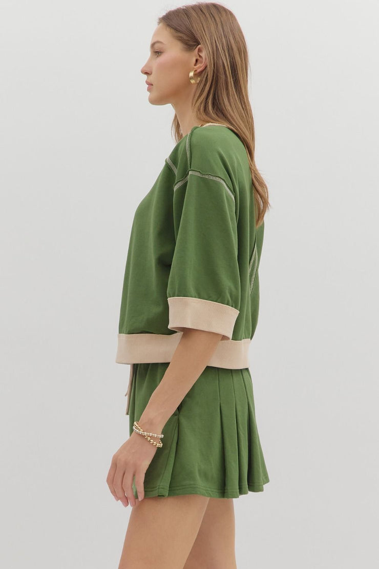 Forest Contrast Top