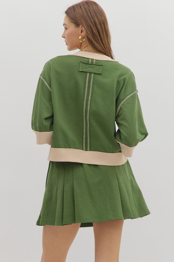 Forest Contrast Top