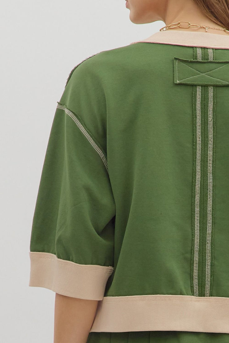 Forest Contrast Top