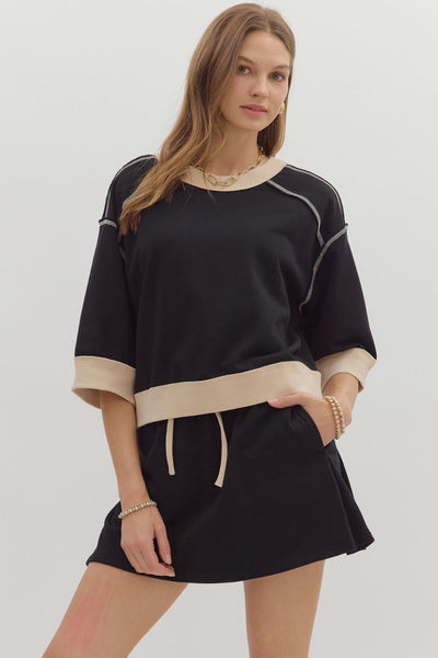 Black Contrast Top
