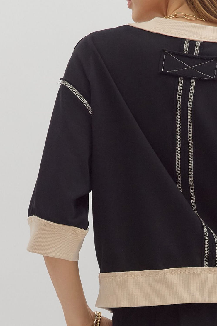 Black Contrast Top