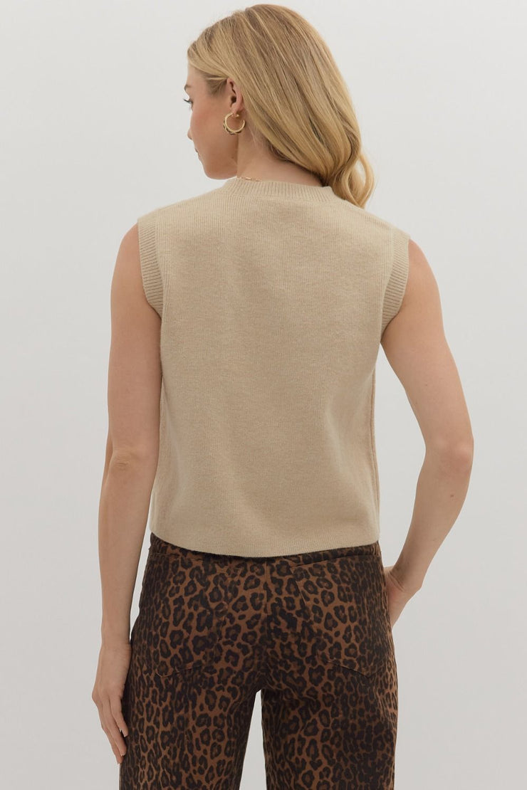 Ecru Sleeveless Sweaater