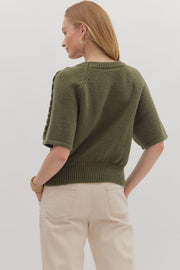 Olive Braid Sweater