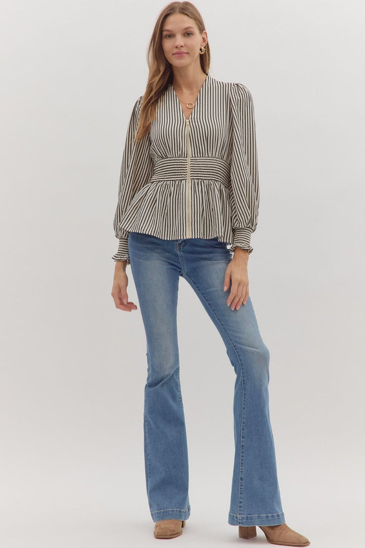 Peplum Stripe Top