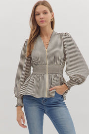 Peplum Stripe Top