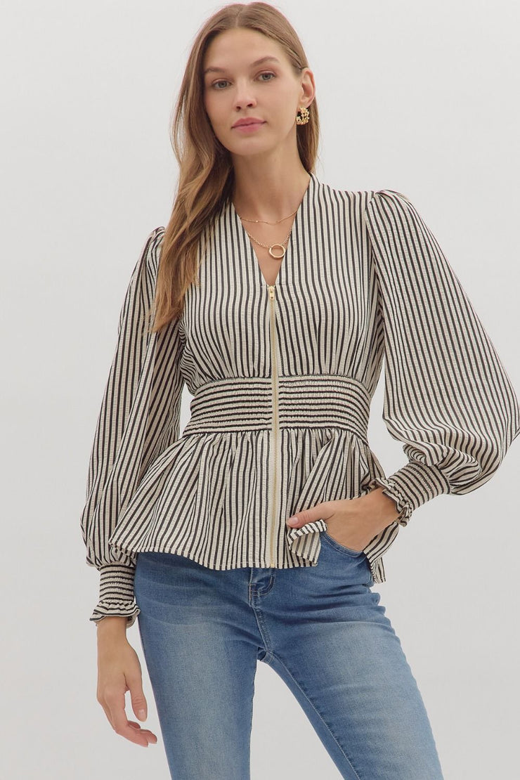 Peplum Stripe Top